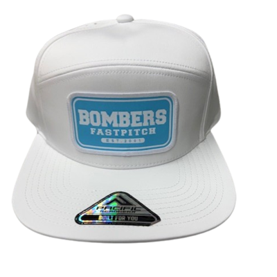 BFP WHITE PERF 6-PANEL - BLUE PATCH HAT