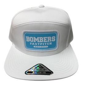 BFP WHITE PERF 6-PANEL - BLUE PATCH HAT