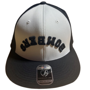 BFP FITTED BACKWARDS BOMBERS WHITE/BLACK HAT