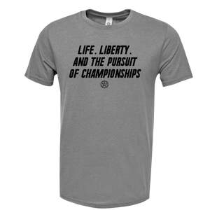 BFP SHORT SLEEVE POLY-BLEND - LIFE-LIBERTY-CHAMPS LOGO