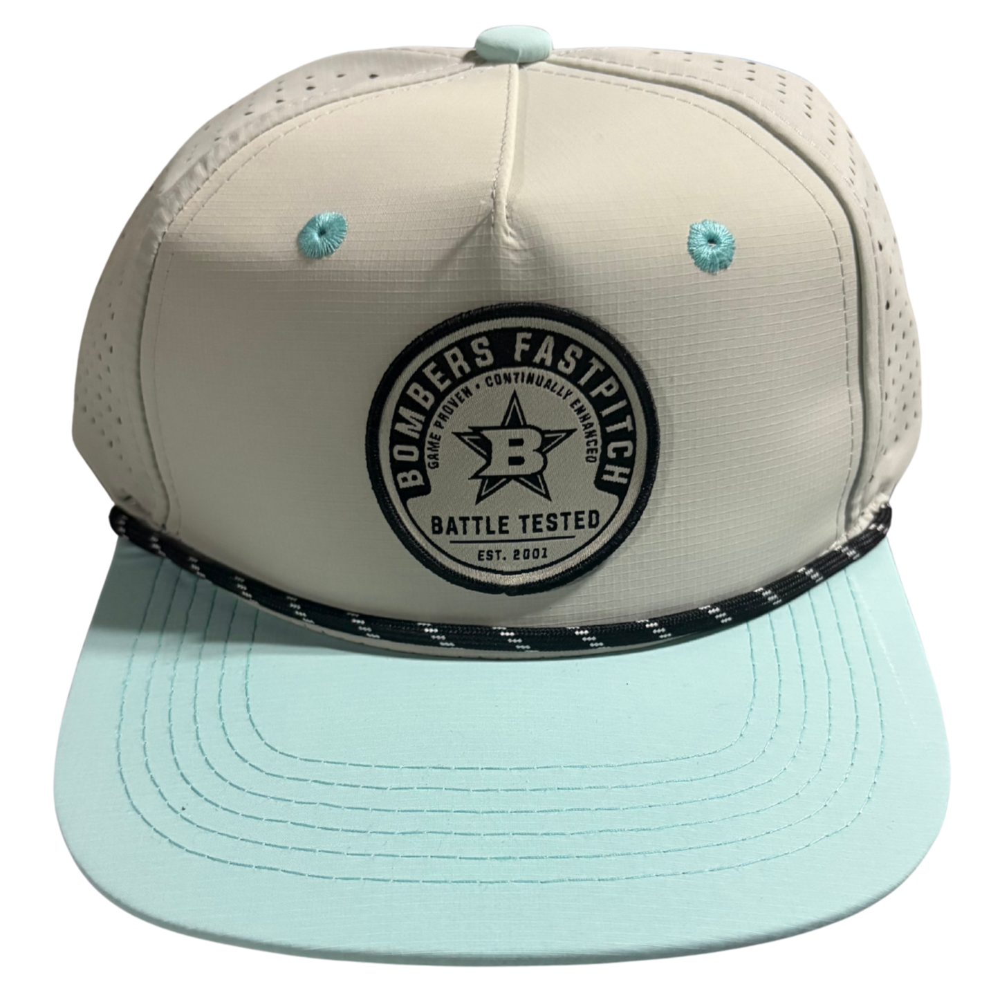 33 - BFP 5 PANEL ROPE ASH GRAY / SKY BLUE - BATTLE TESTED HAT