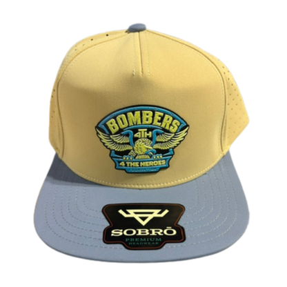 33 - BOMBER COLLECTION SOBRO HAT - SAND-SALTY BLUE/ YELLOW-BLUE EAGLE PATCH UVDTF RUBBER PATCH