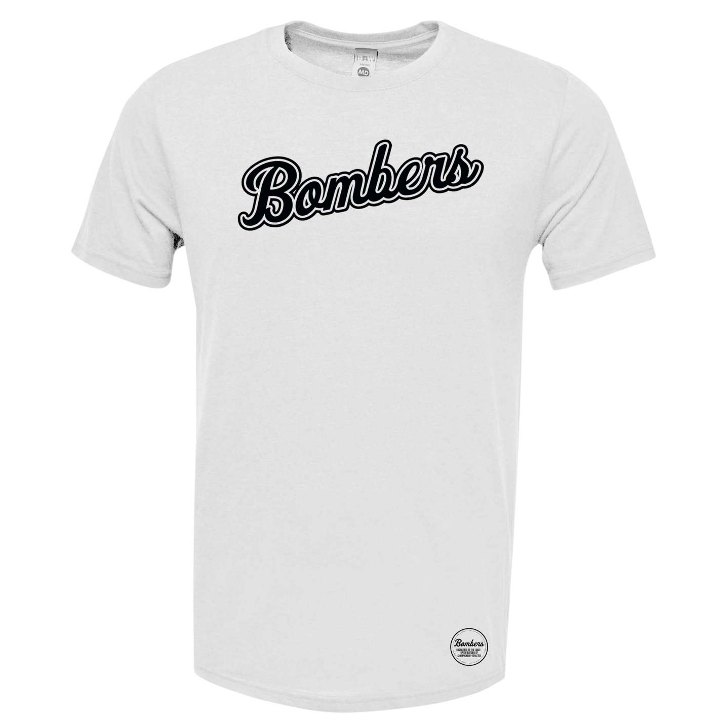 6 - SLANTED STAGGER-CIRCLE TAG - SHORT SLEEVE POLY BLEND