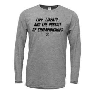 BFP LONG SLEEVE POLY-BLEND - LIFE-LIBERTY-CHAMPS LOGO
