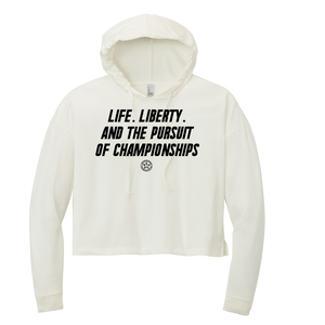 BFP WOMENS MIDI LS HOODIE - LIFE-LIBERTY-CHAMPS LOGO