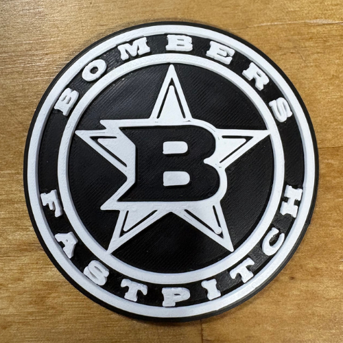 BOMBERS ACRYLIC HARD PLASTIC 3D HELMET DECAL - BLACK