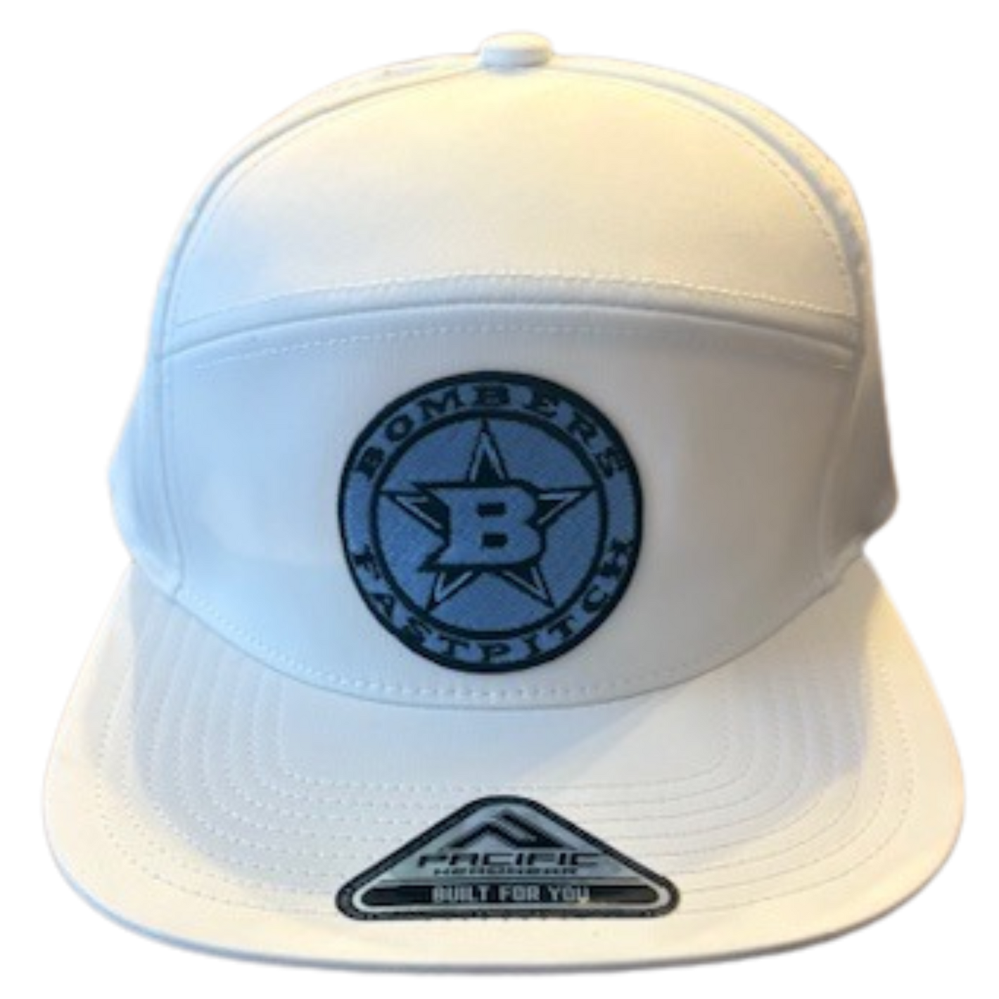 BFP WHITE PERF 6-PANEL - BLUE LG CIRCLE PATCH