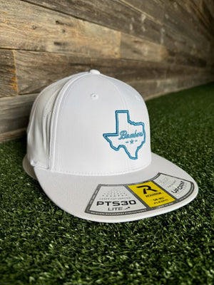 BFP FITTED HAT WHITE / BLUE TEXAS LOGO