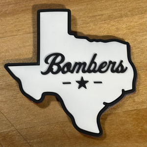 BOMBERS 3D STATE HELMET DECAL - WHITE