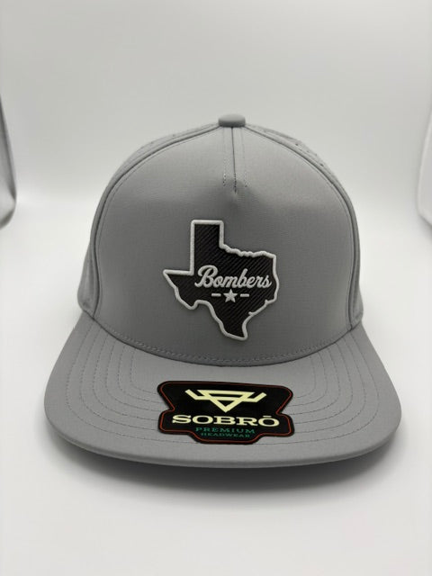 33 - BOMBER COLLECTION SOBRO HAT - GREY / BLACK TEXAS UVDTF RUBBER PATCH