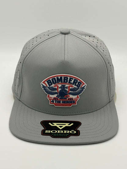 33 - BOMBER COLLECTION SOBRO HAT - GREY/ BLUE-RED EAGLE PATCH UVDTF RUBBER PATCH
