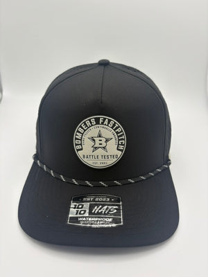 33 - BOMBER COLLECTION 1010 HAT - BLACK ROPE / BATTLE TESTED UVDTF RUBBER PATCH