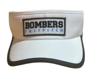 BFP WHITE VISOR - BOMBERS FASTPITCH LABEL